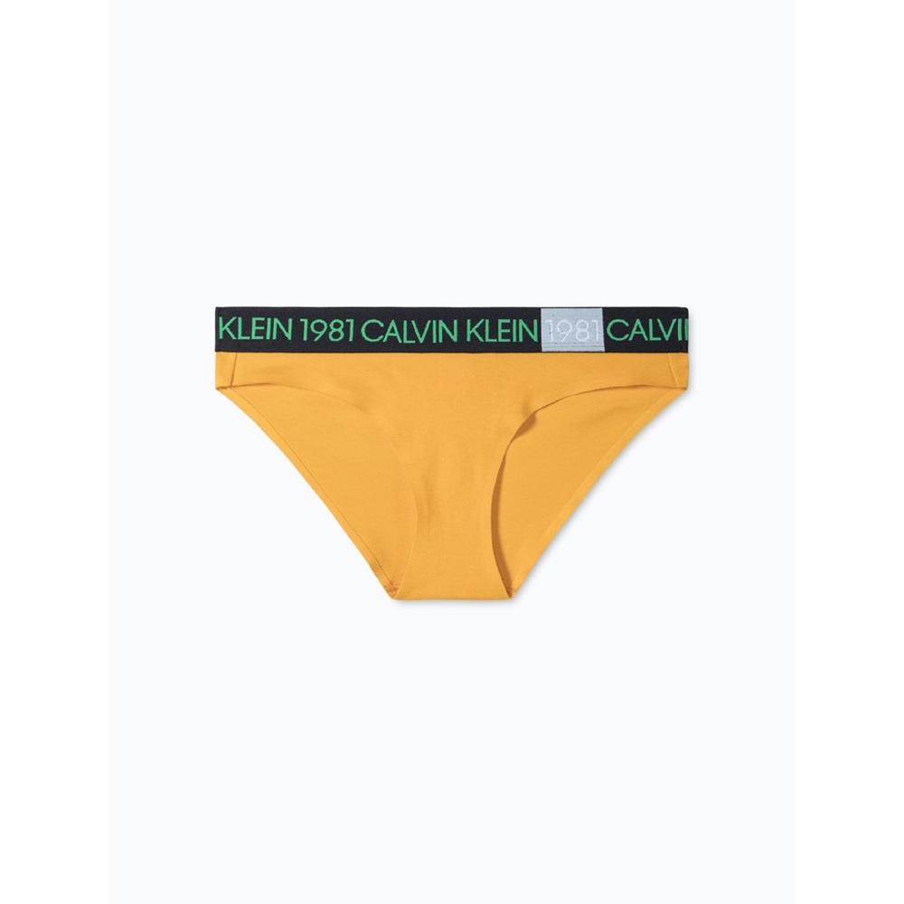 Calvin Klein Bold 1981 Bikini Panty Underwear Stretch Yellow Womens
